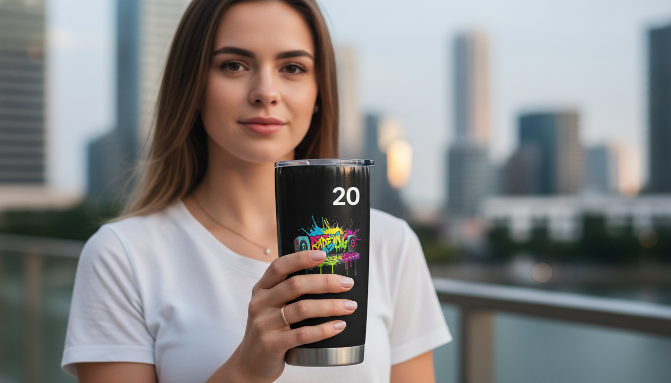 20oz Fat Tumbler Black