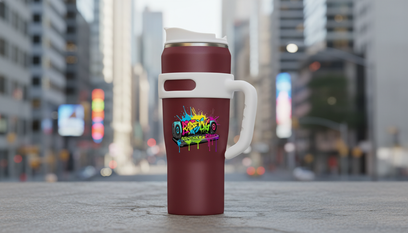 40oz Stainless Steel Tumbler with Handle