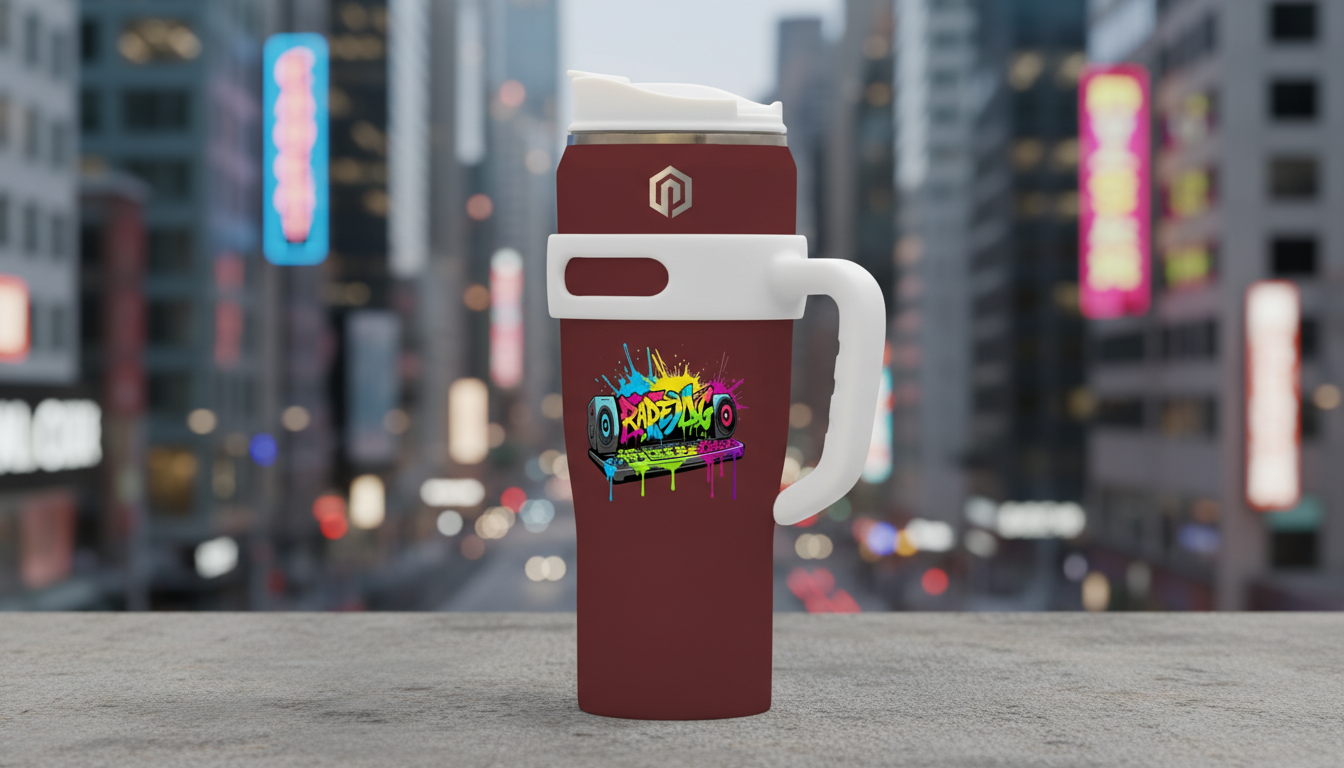 40oz Stainless Steel Tumbler with Handle