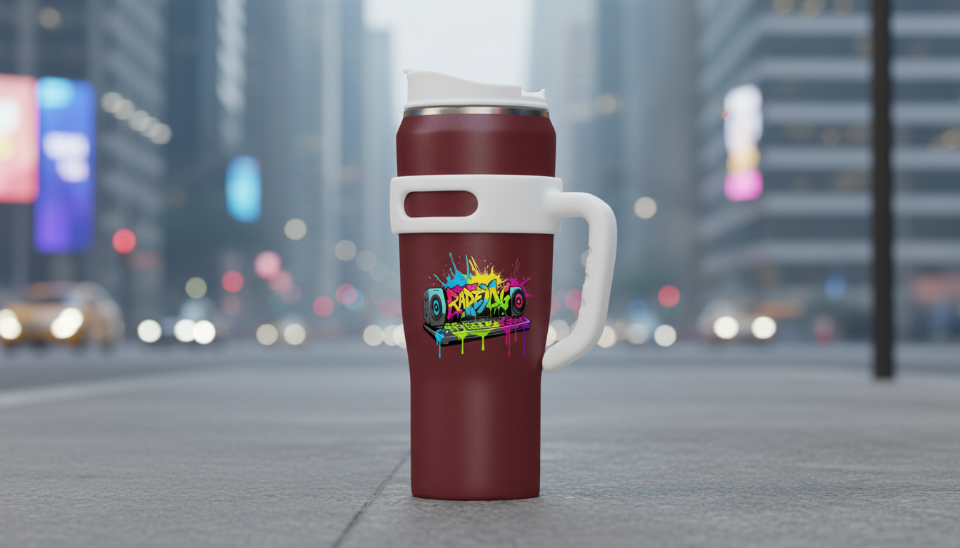 40oz Stainless Steel Tumbler with Handle