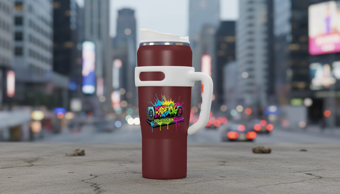 40oz Stainless Steel Tumbler with Handle