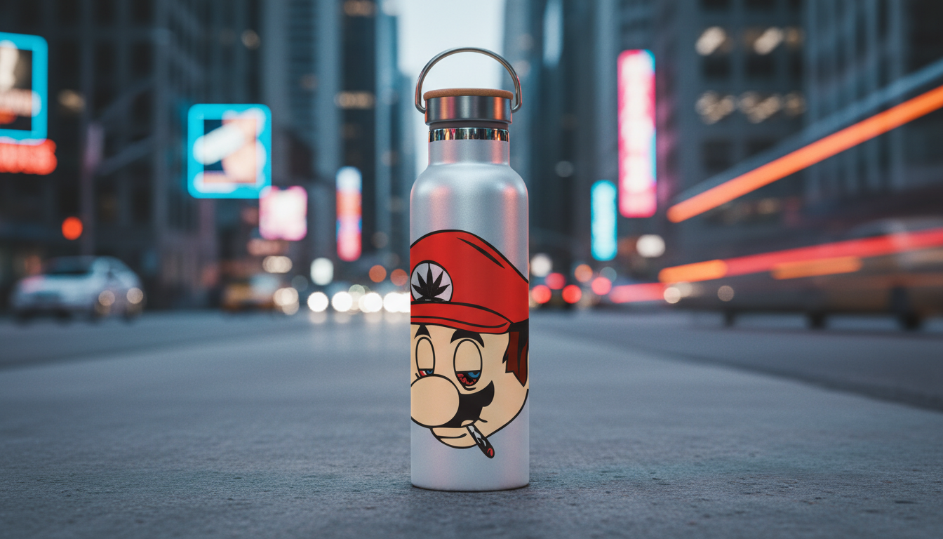 Stainless Steel Water Bottle with Bamboo Lid