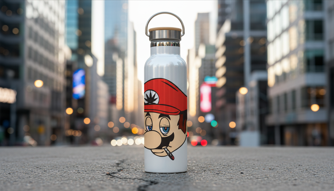 Stainless Steel Water Bottle with Bamboo Lid