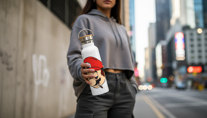 Stainless Steel Water Bottle with Bamboo Lid